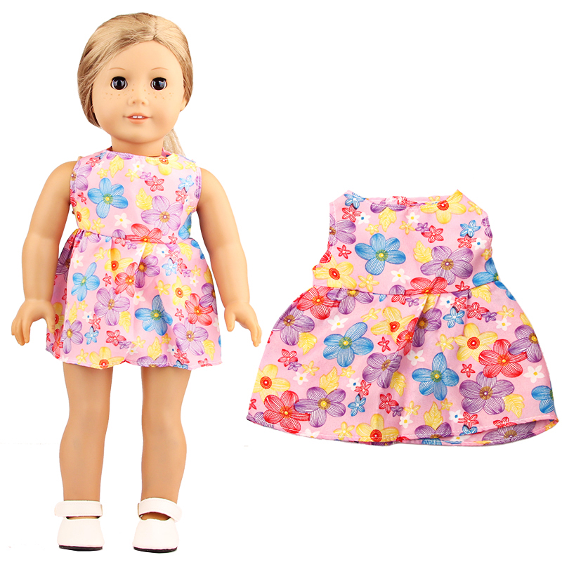 18 inch doll clothes doll sleeveless floral dress-CL-0039插图