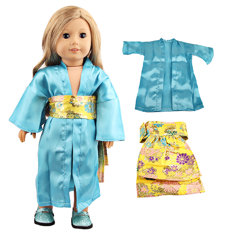 18 inch doll clothes doll blue kimono-CL-0040插图