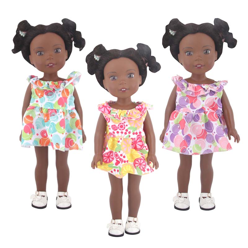 14 inch doll clothes doll purple and green dress-CL-0051-3插图4