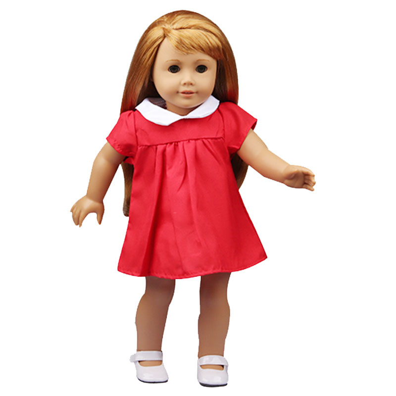 18 inch doll clothes doll white collar red dress-CL-0071插图2