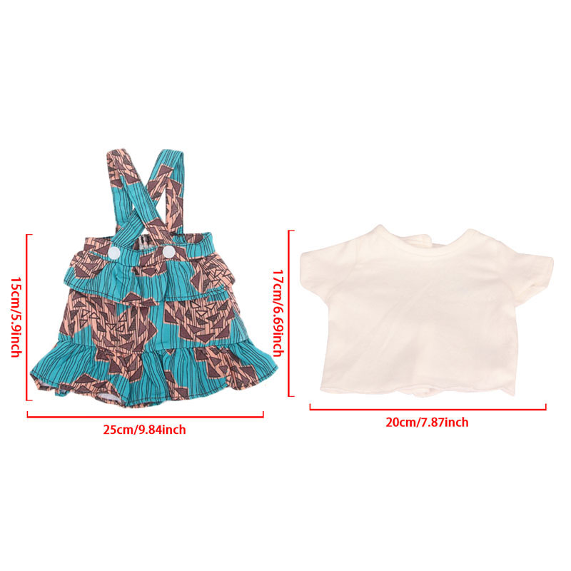 18 inch doll clothes doll sky blue square floral halter dress-CL-0062-3插图1