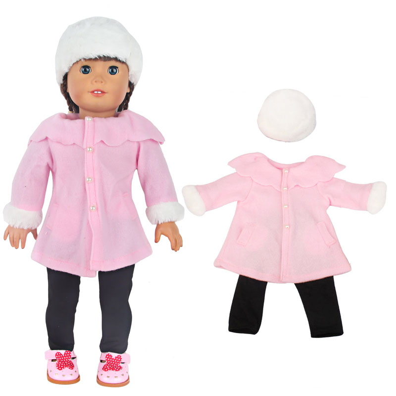 18 inch doll clothes doll pink coat set-CL-0070插图