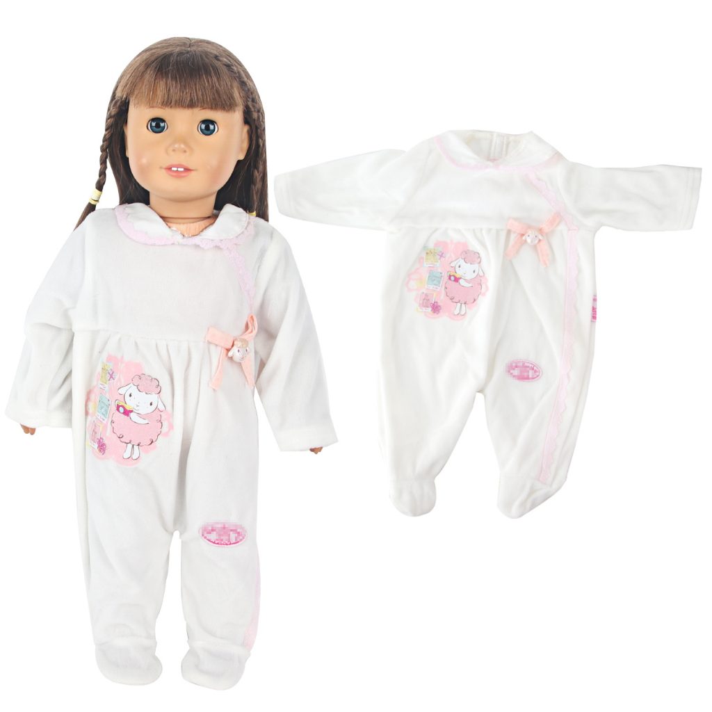 18 inch doll clothes doll lace up white baby clothes-CL-0038插图