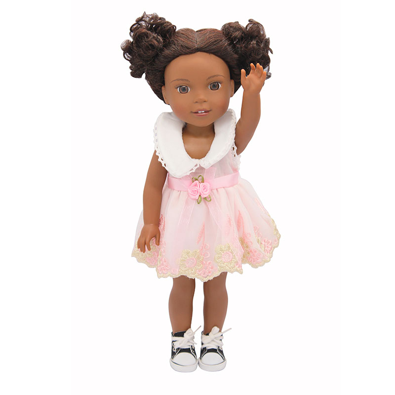14 inch doll clothes doll pink rose dress-CL-0067-2插图1