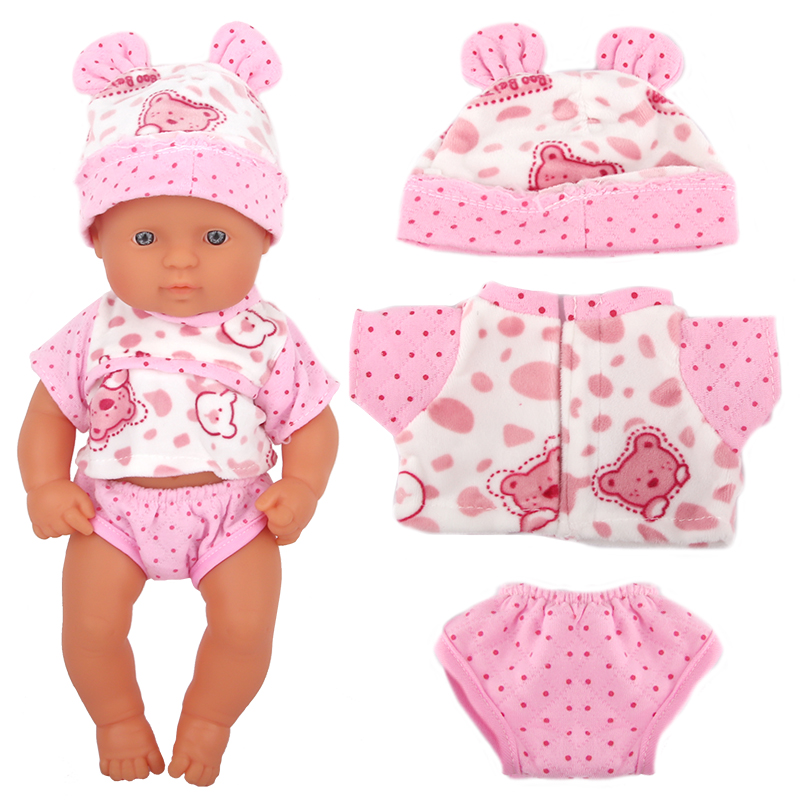 14 inch doll clothes doll bear pink pajama set-CL-0044-1插图