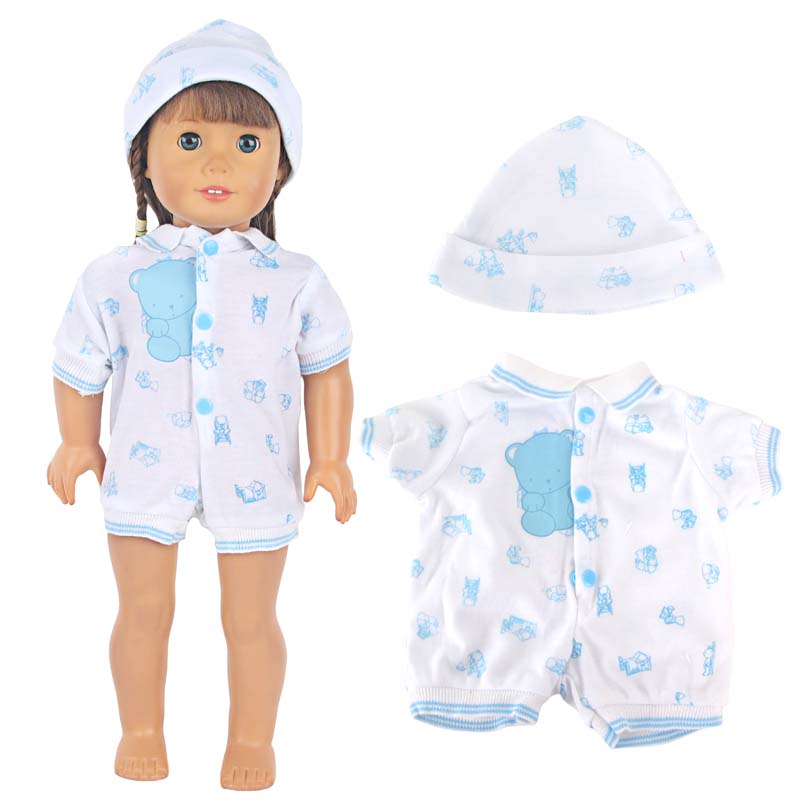 18 inch doll clothes doll bule bear one-piece pajamas-CL-0058-2插图