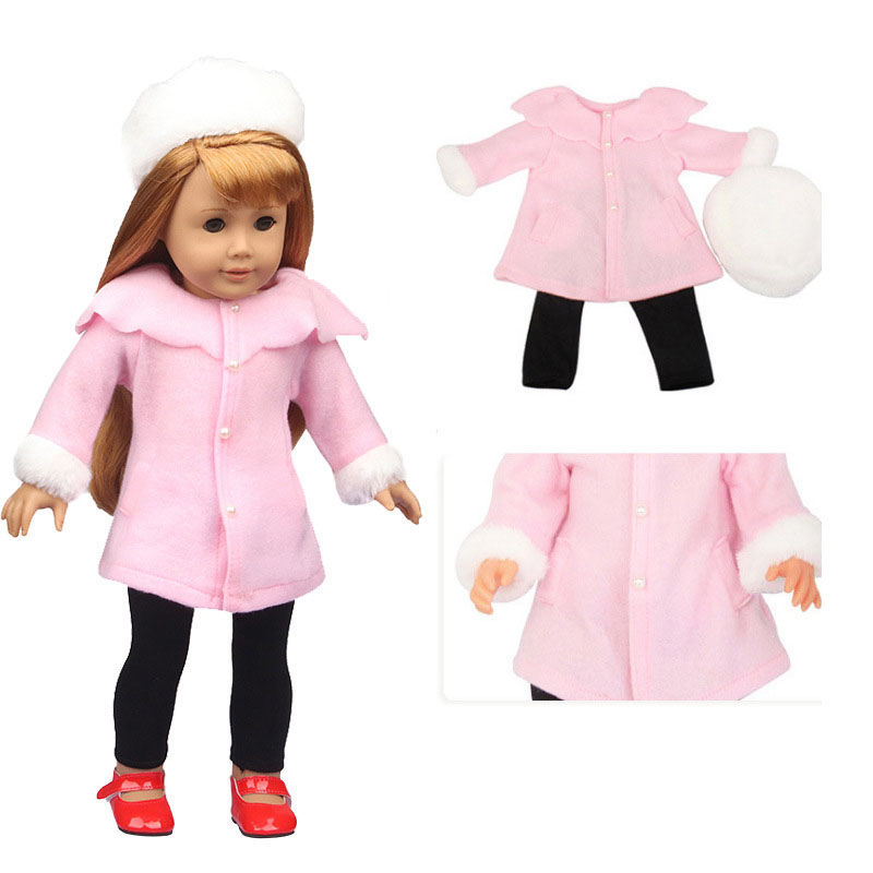18 inch doll clothes doll pink coat set-CL-0070插图1