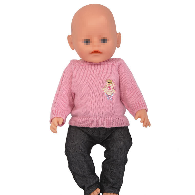 18 inch doll clothes doll sweater and jeans set-CL-0069插图1