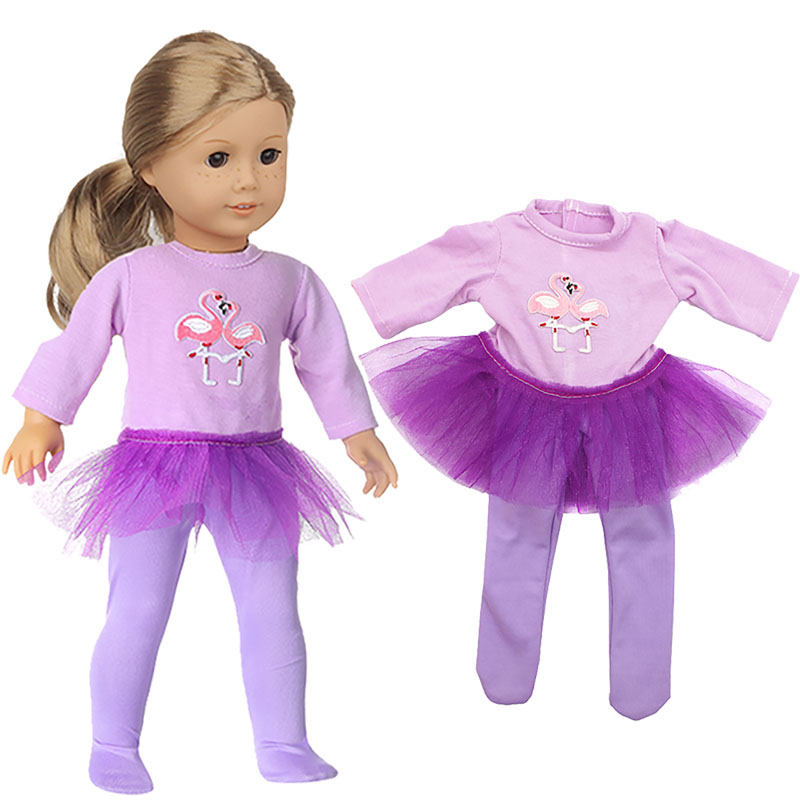 18 inch doll clothes doll purple flamingo dress-CL-0066-3插图