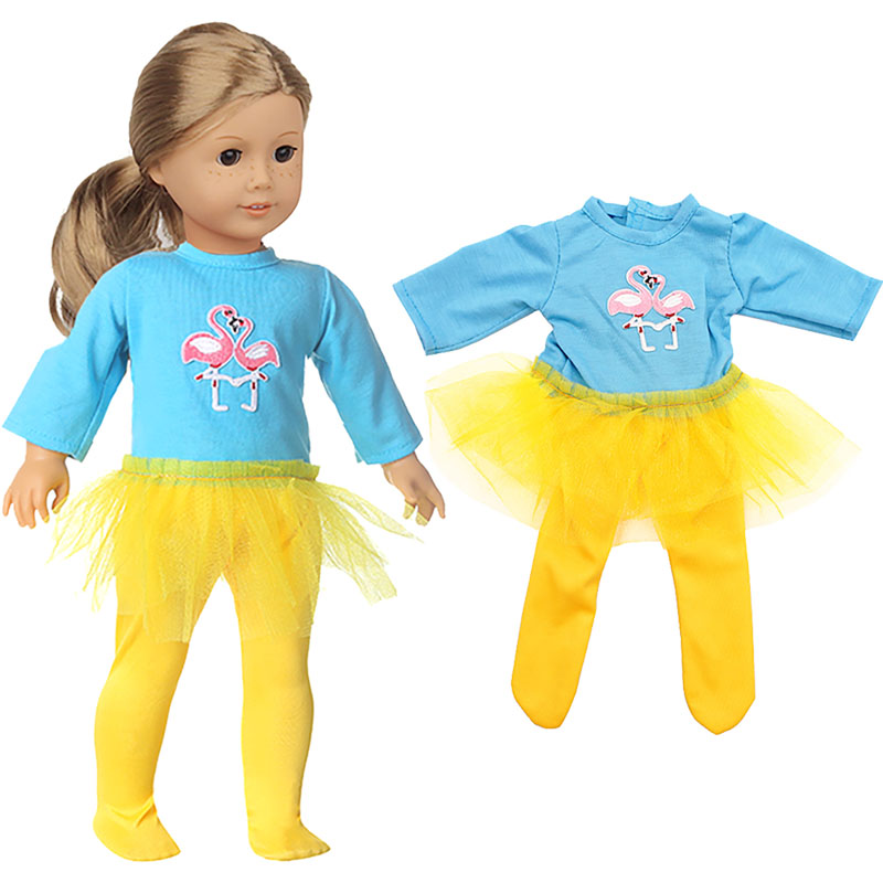 18 inch doll clothes doll blue flamingo dress-CL-0066-2插图