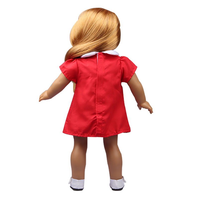18 inch doll clothes doll white collar red dress-CL-0071插图3