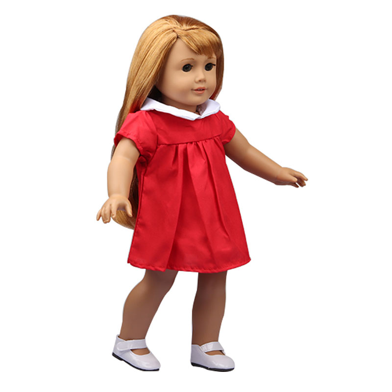 18 inch doll clothes doll white collar red dress-CL-0071插图4