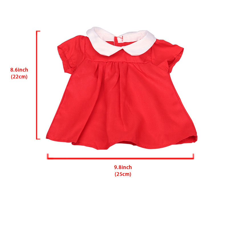 18 inch doll clothes doll white collar red dress-CL-0071插图1