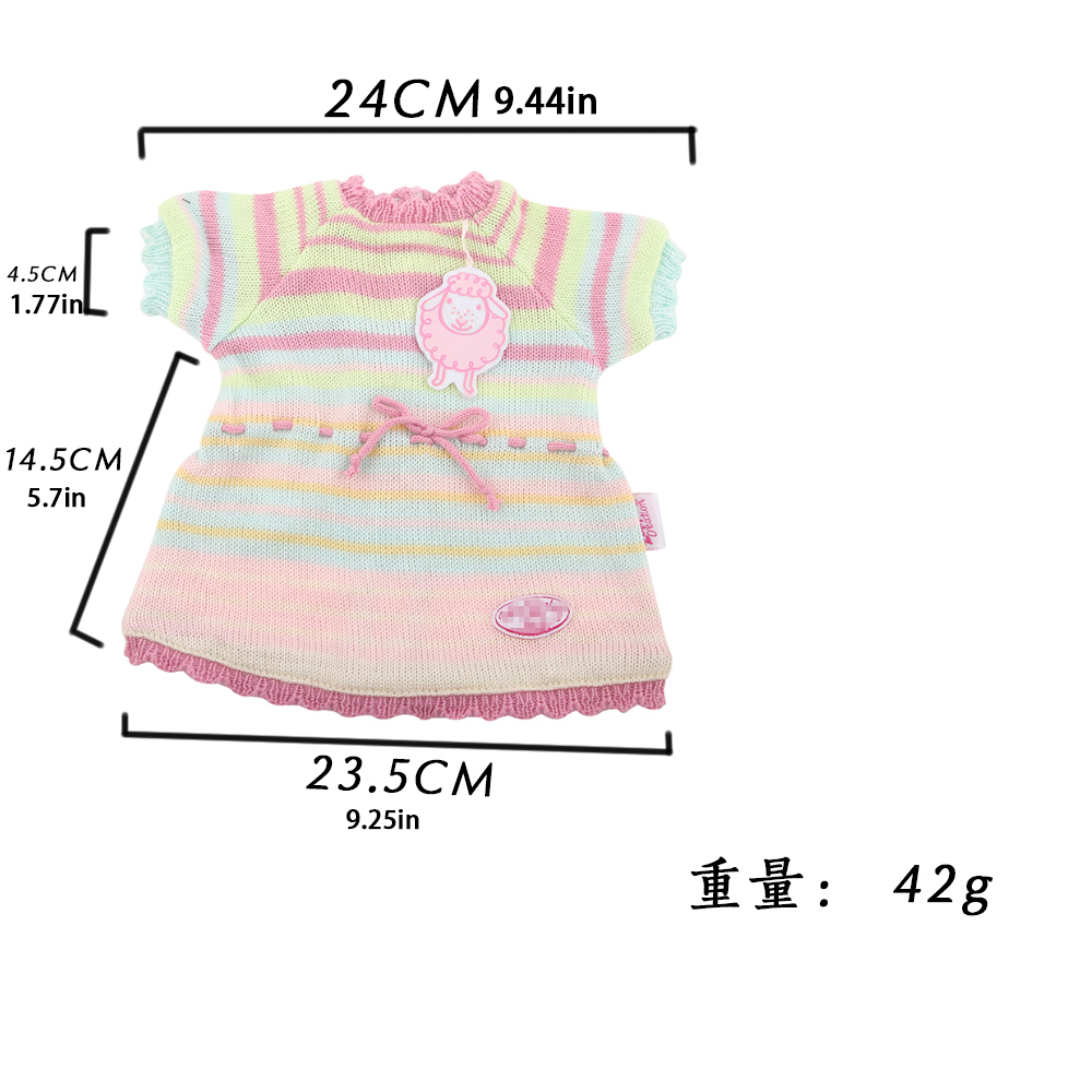 14 inch doll clothes doll red and green one-piece sweater-CL-0043插图1