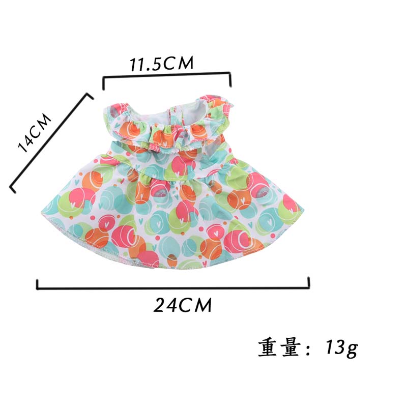14 inch doll clothes doll green and blue dress-CL-0051-1插图1