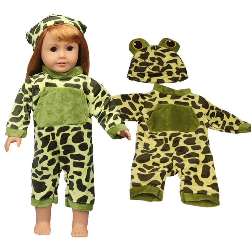 18 inch doll clothes doll frog bodysuit with hat-CL-0100插图