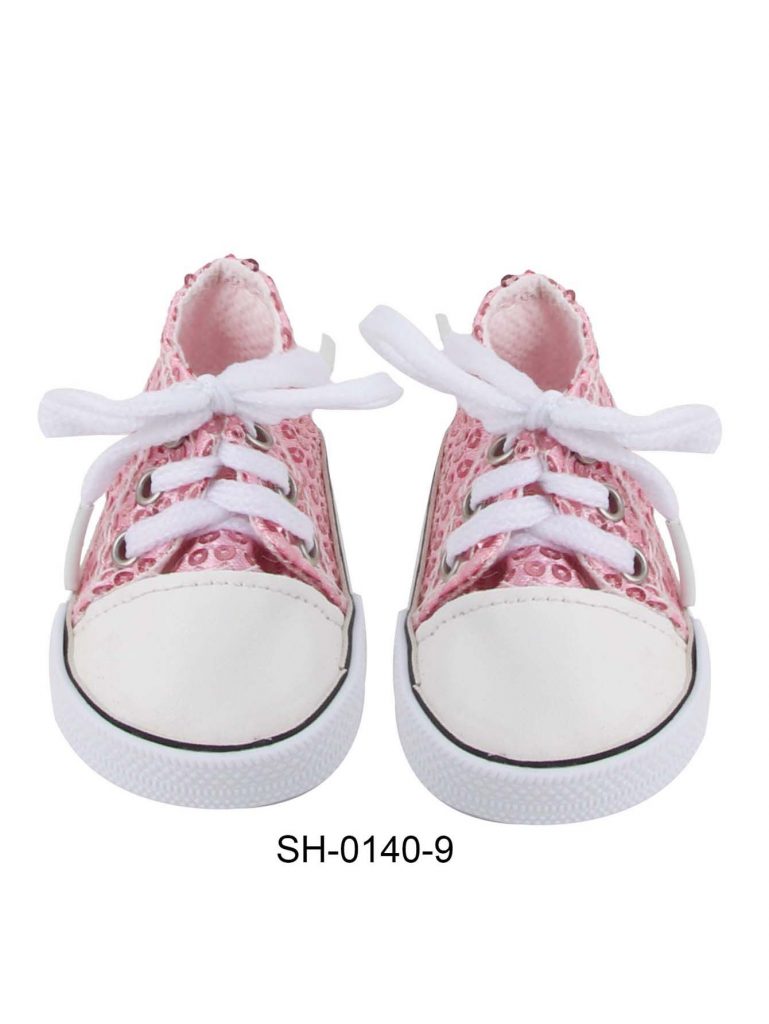 18 inch doll shoes-Colorful sequined canvas shoes-SH–0140插图1