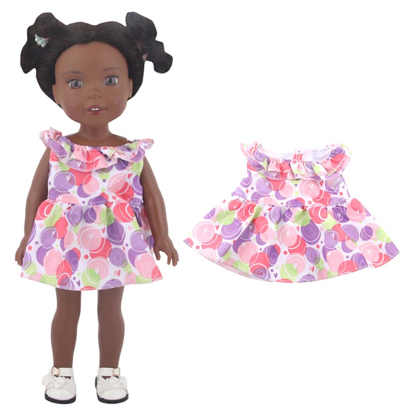14 inch doll clothes doll purple and green dress-CL-0051-3插图