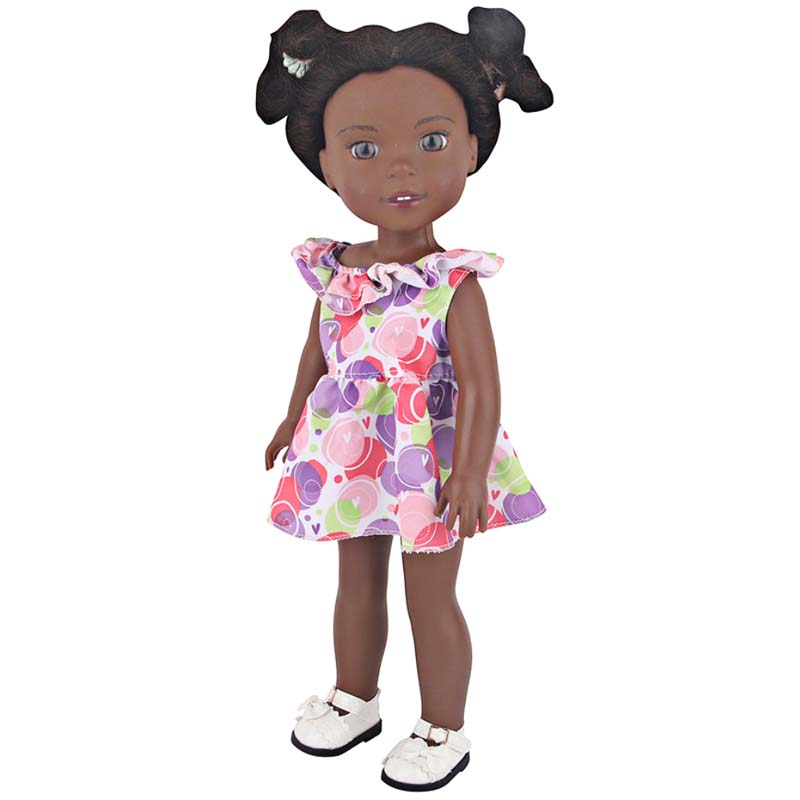 14 inch doll clothes doll purple and green dress-CL-0051-3插图3