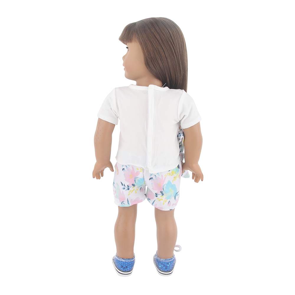 18 Inch Doll Clothes Doll White T Beach Pants-CL-0008插图4