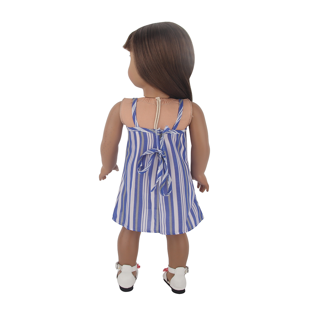 18 inch doll clothes doll blue and white striped halter dress-CL-0047插图3