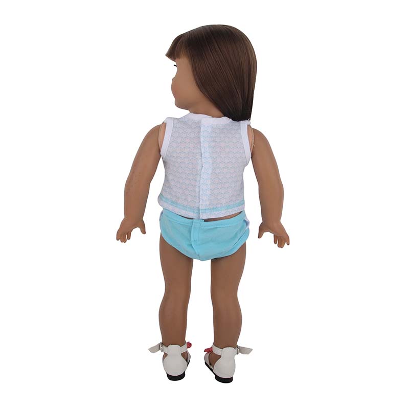 18 inch doll clothes doll white coat and blue pants baby clothes-CL-0055插图4