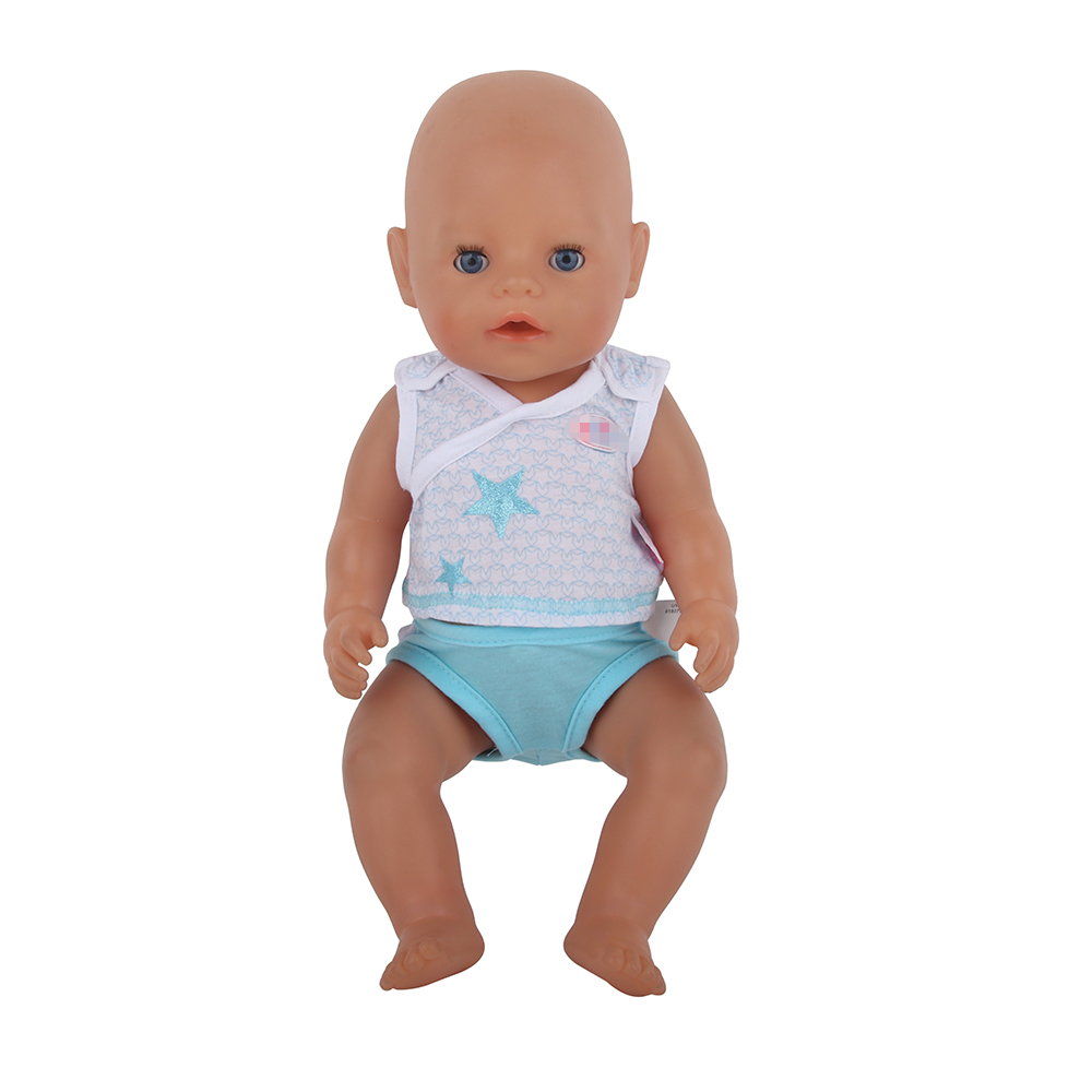 18 inch doll clothes doll white coat and blue pants baby clothes-CL-0055插图1
