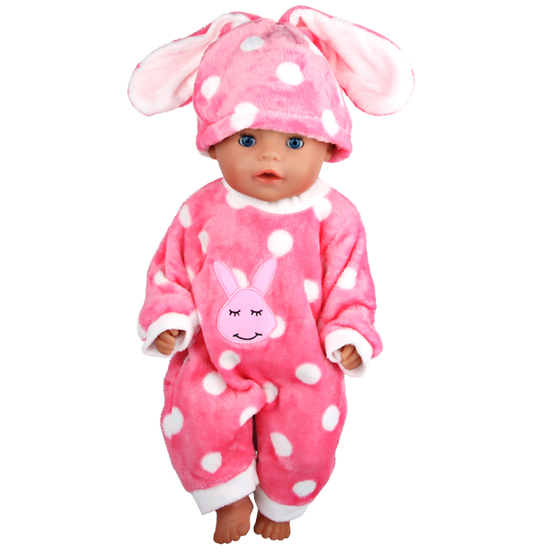 18 Inch Doll Clothes Doll Rabbit Onesie Pajamas-CL-0005-2插图3