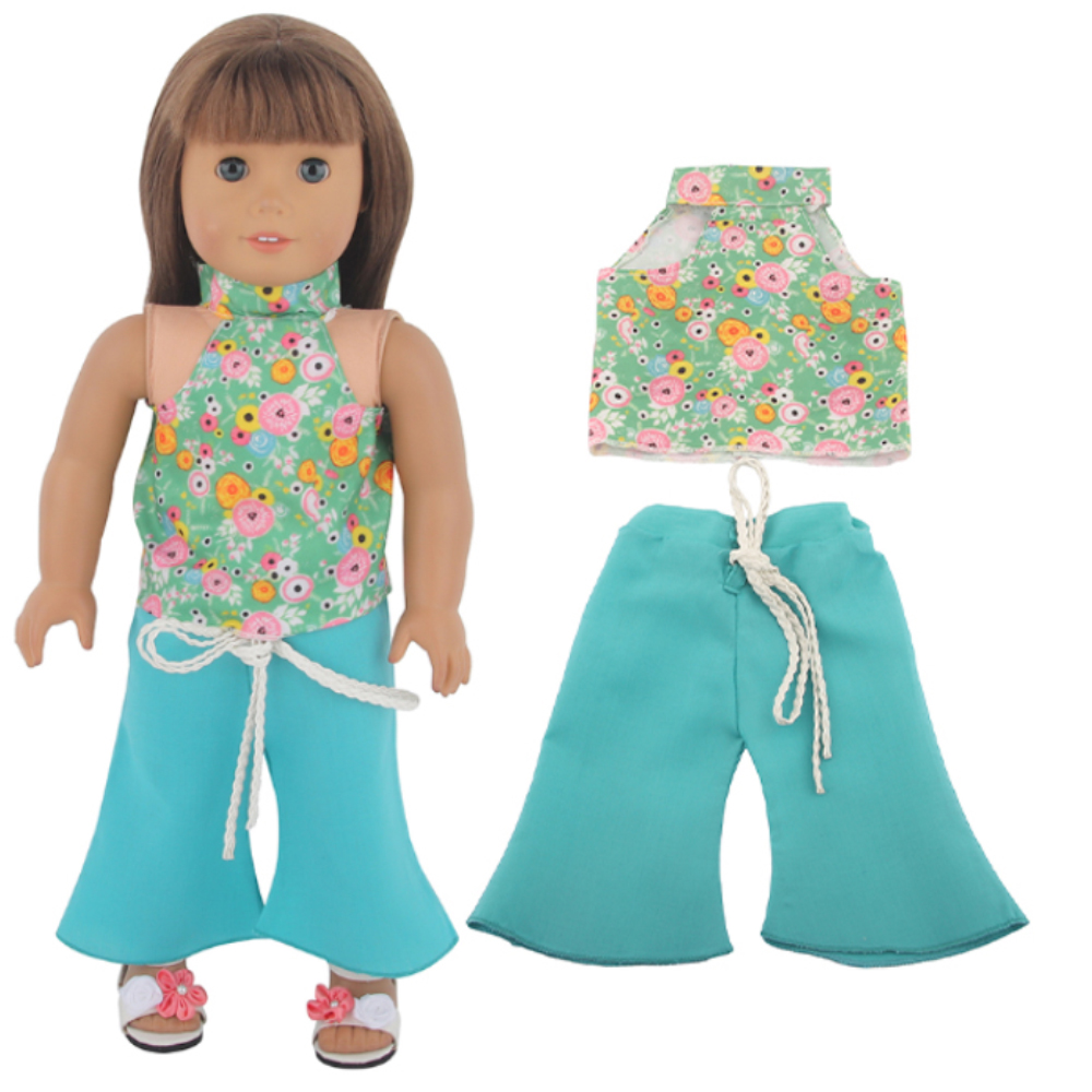 18 inch doll clothes doll blue daisy vest-CL-0050-1插图