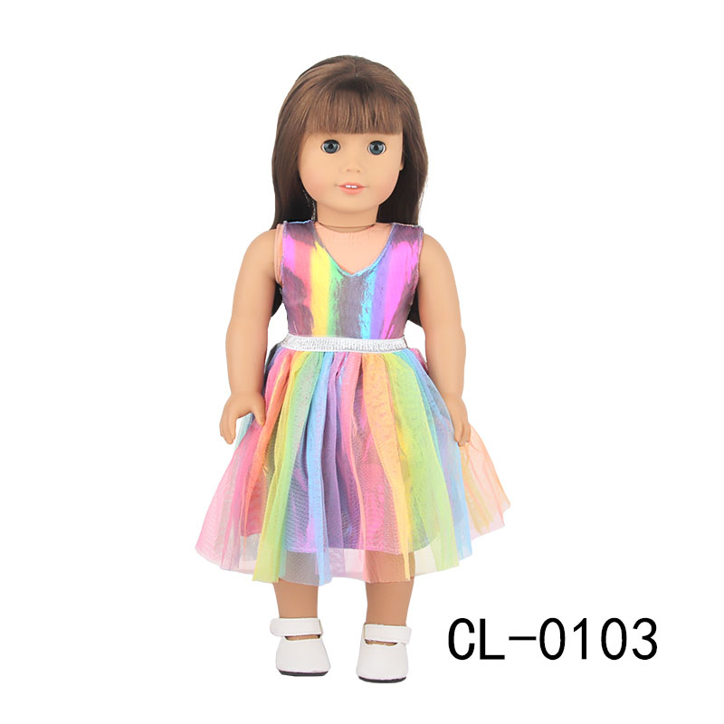 18 inch doll clothes doll black split seven-color cluster set-CL-0103插图4