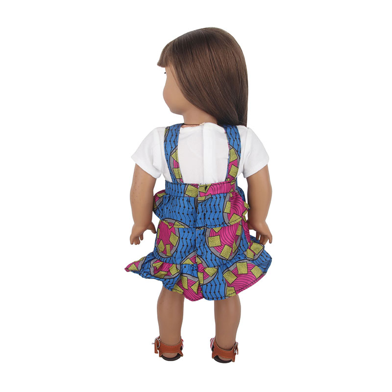 18 inch doll clothes doll dark blue square floral halter dress-CL-0062-4插图3
