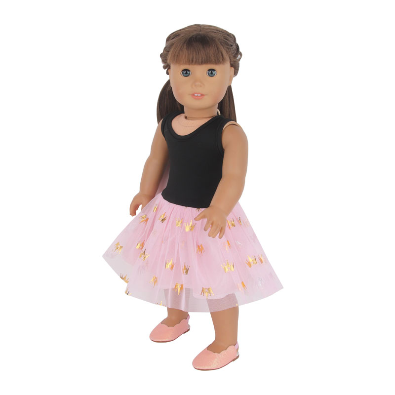 18 inch doll clothes doll black top with pink skirt dress-CL-0101插图3