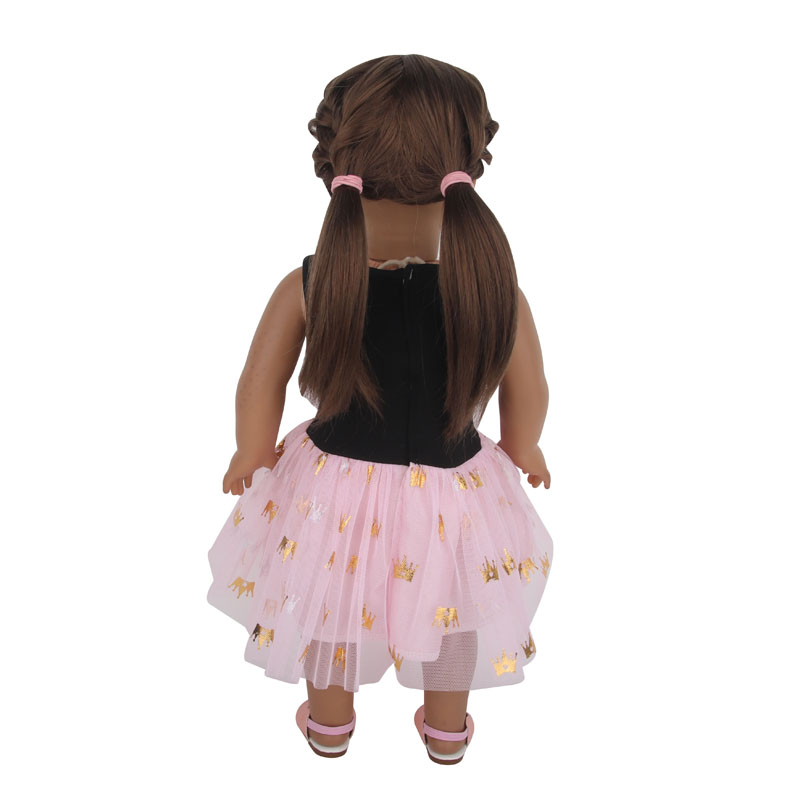 18 inch doll clothes doll black top with pink skirt dress-CL-0101插图2