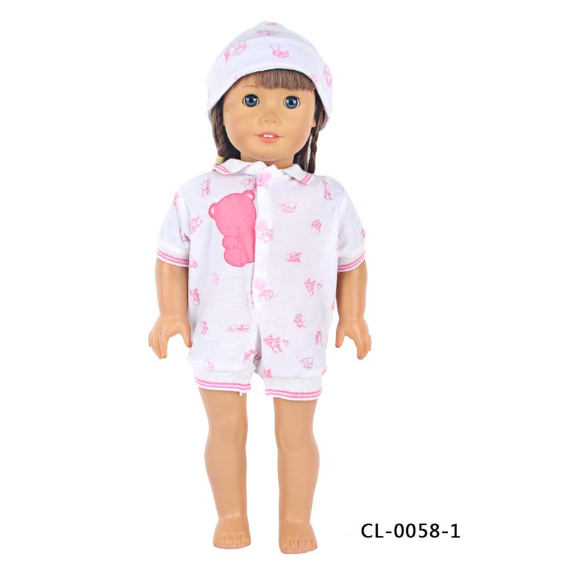 18 inch doll clothes doll pink bear one-piece pajamas-CL-0058-1插图2