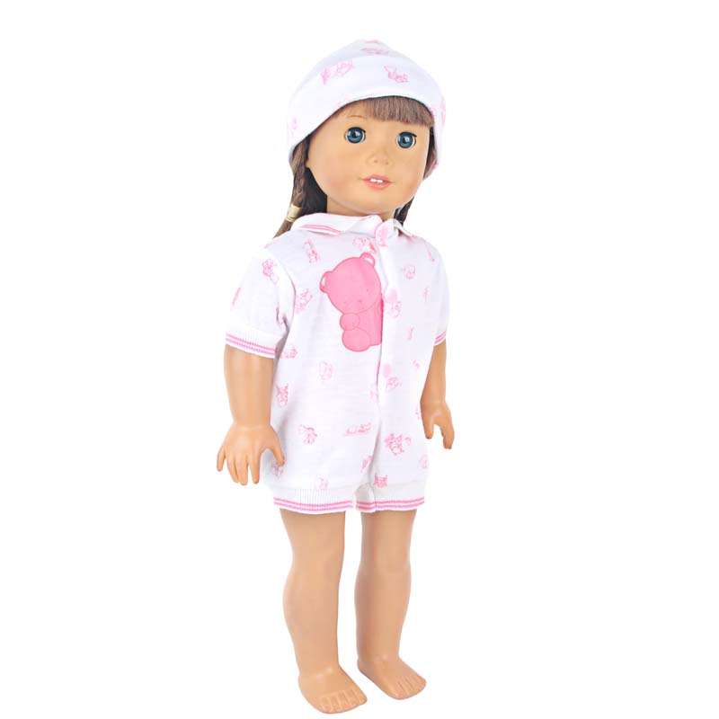 18 inch doll clothes doll pink bear one-piece pajamas-CL-0058-1插图4
