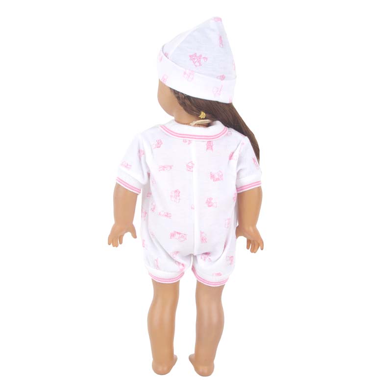 18 inch doll clothes doll pink bear one-piece pajamas-CL-0058-1插图3