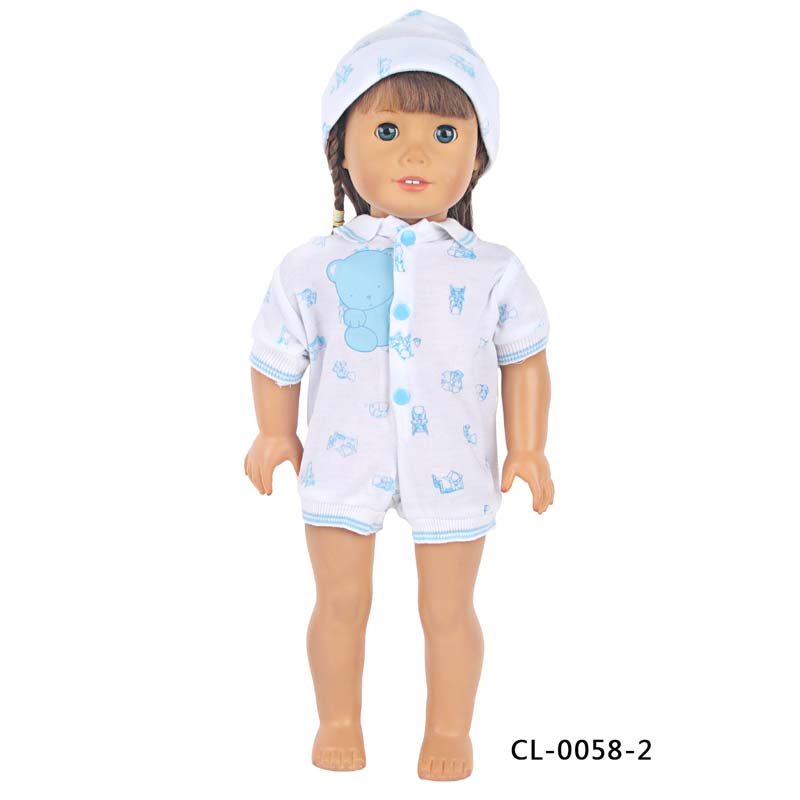 18 inch doll clothes doll bule bear one-piece pajamas-CL-0058-2插图2