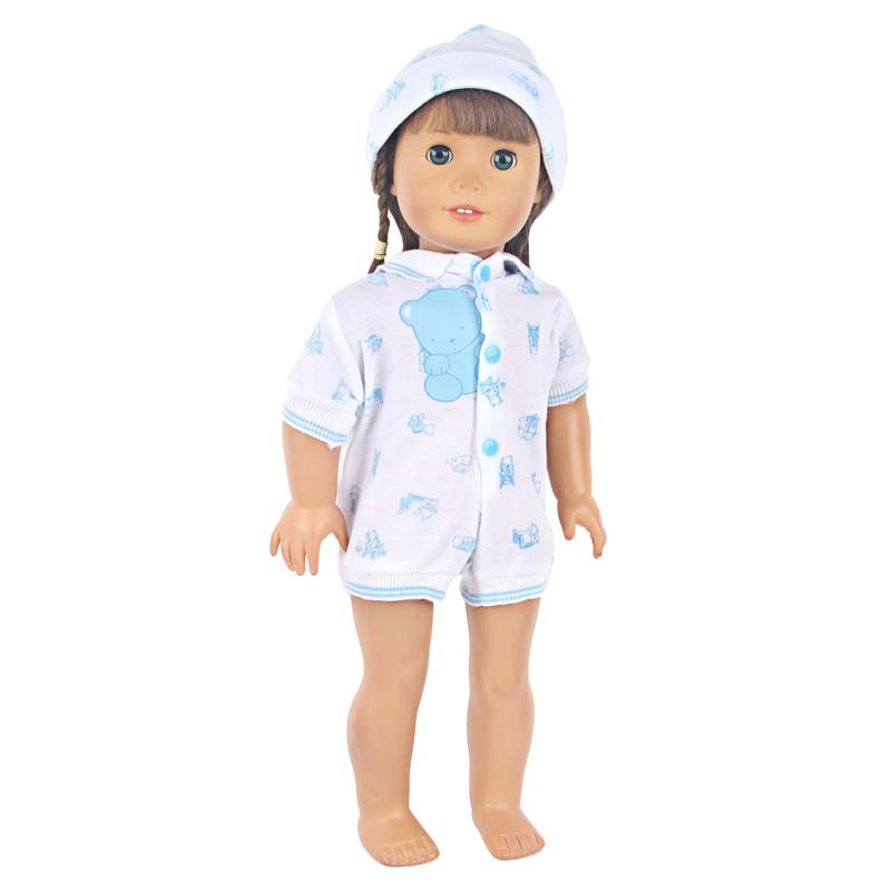 18 inch doll clothes doll bule bear one-piece pajamas-CL-0058-2插图4