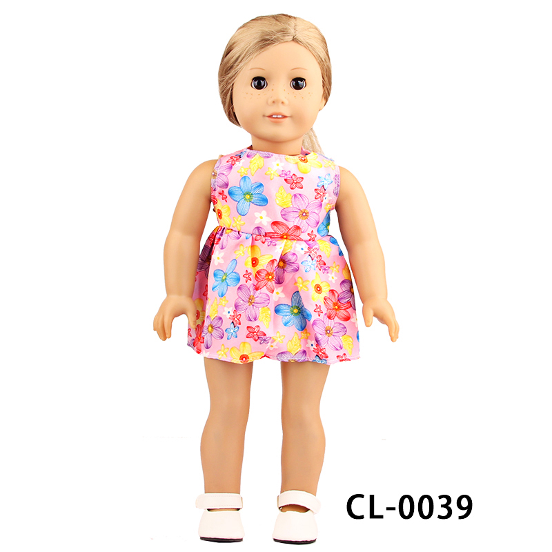 18 inch doll clothes doll sleeveless floral dress-CL-0039插图2