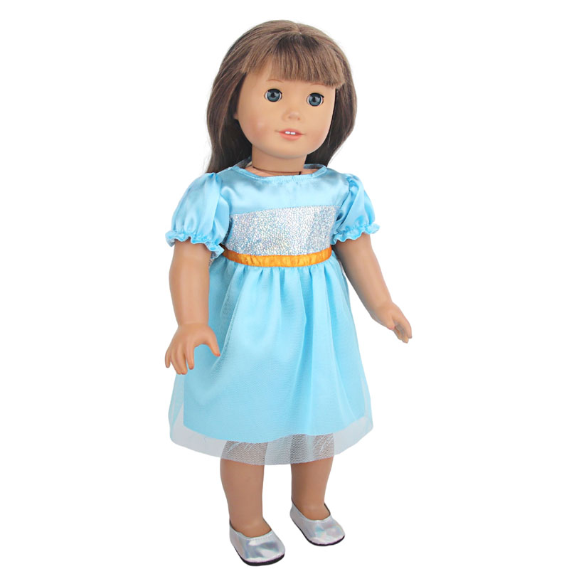 18 inch doll clothes doll blue bubble sleeve dress-CL-0097插图3