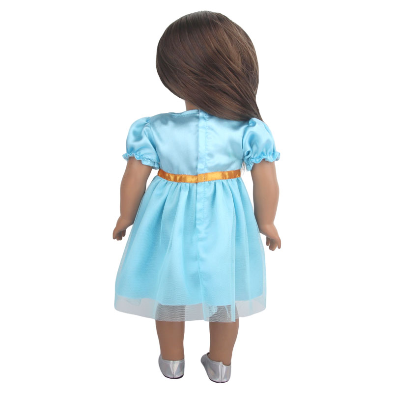 18 inch doll clothes doll blue bubble sleeve dress-CL-0097插图2