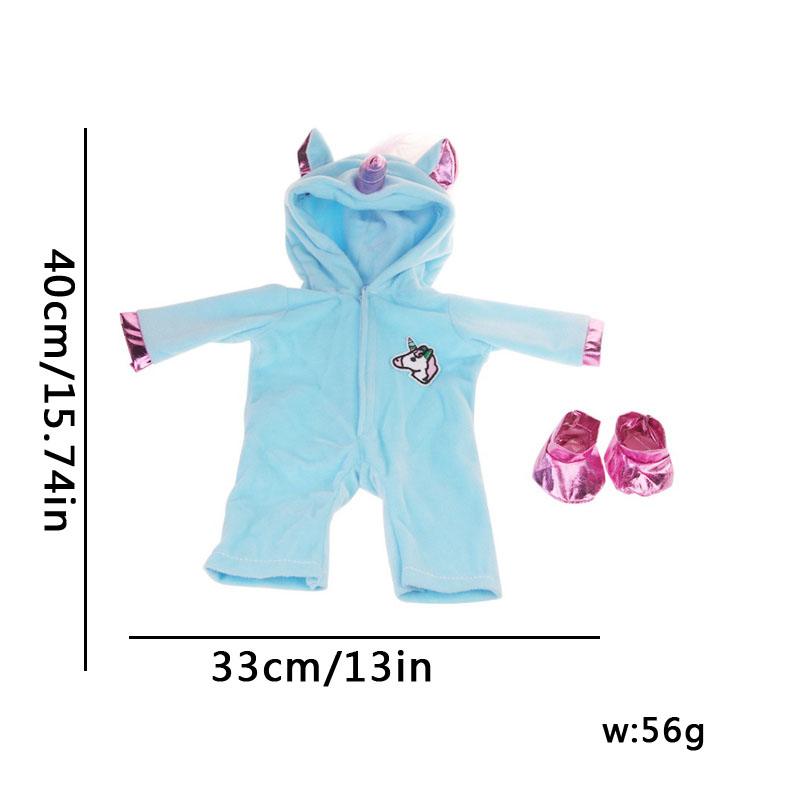 18 inch doll clothes doll blue unicorn bodysuit-CL-0065-2插图1