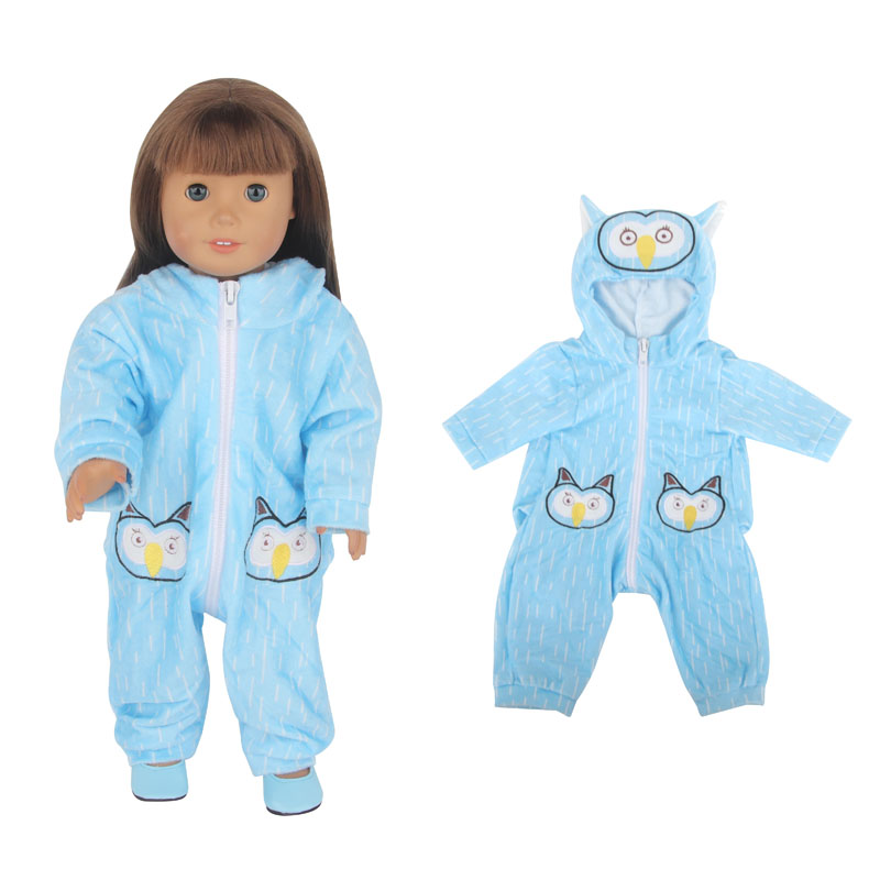18 inch doll clothes doll owl one-piece pajamas-CL-0063插图