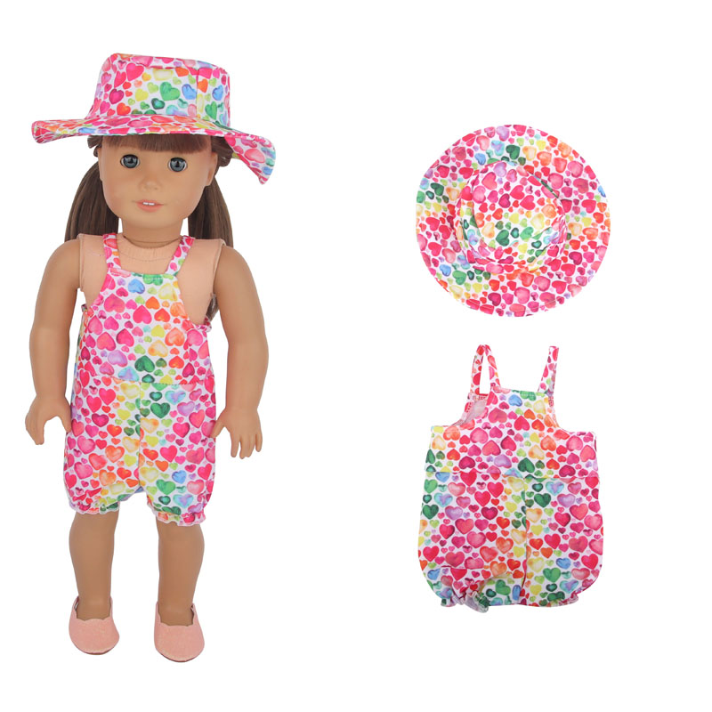 18 inch doll clothes doll colorful hat + colorful camisole-CL-0095插图