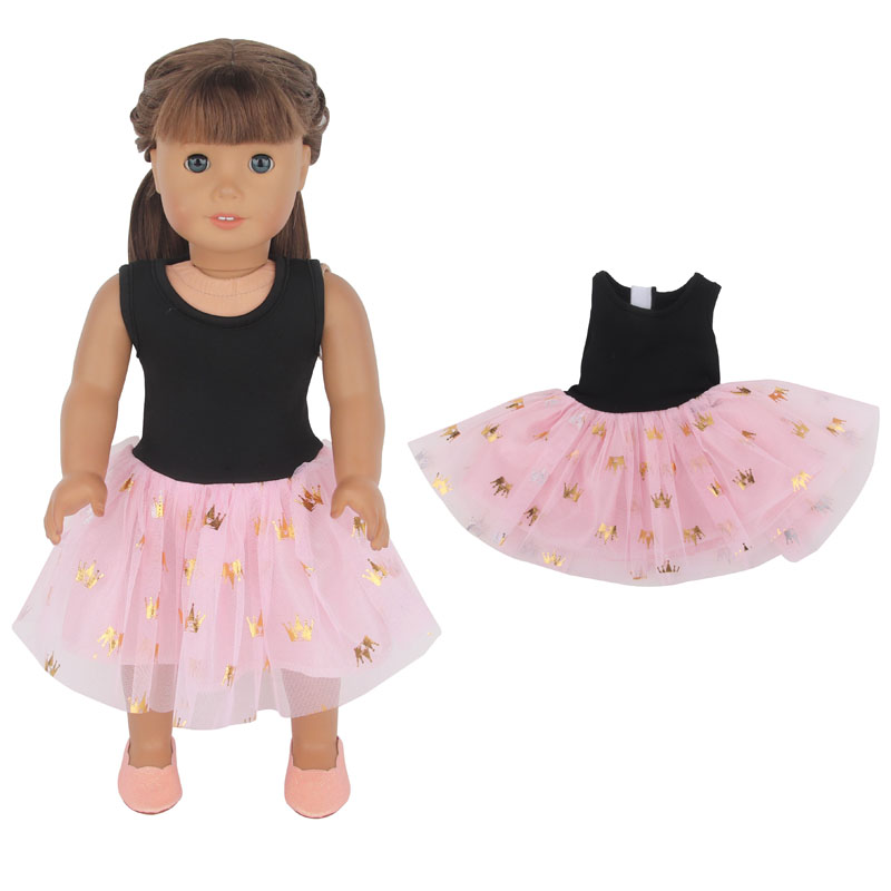 18 inch doll clothes doll black top with pink skirt dress-CL-0101插图