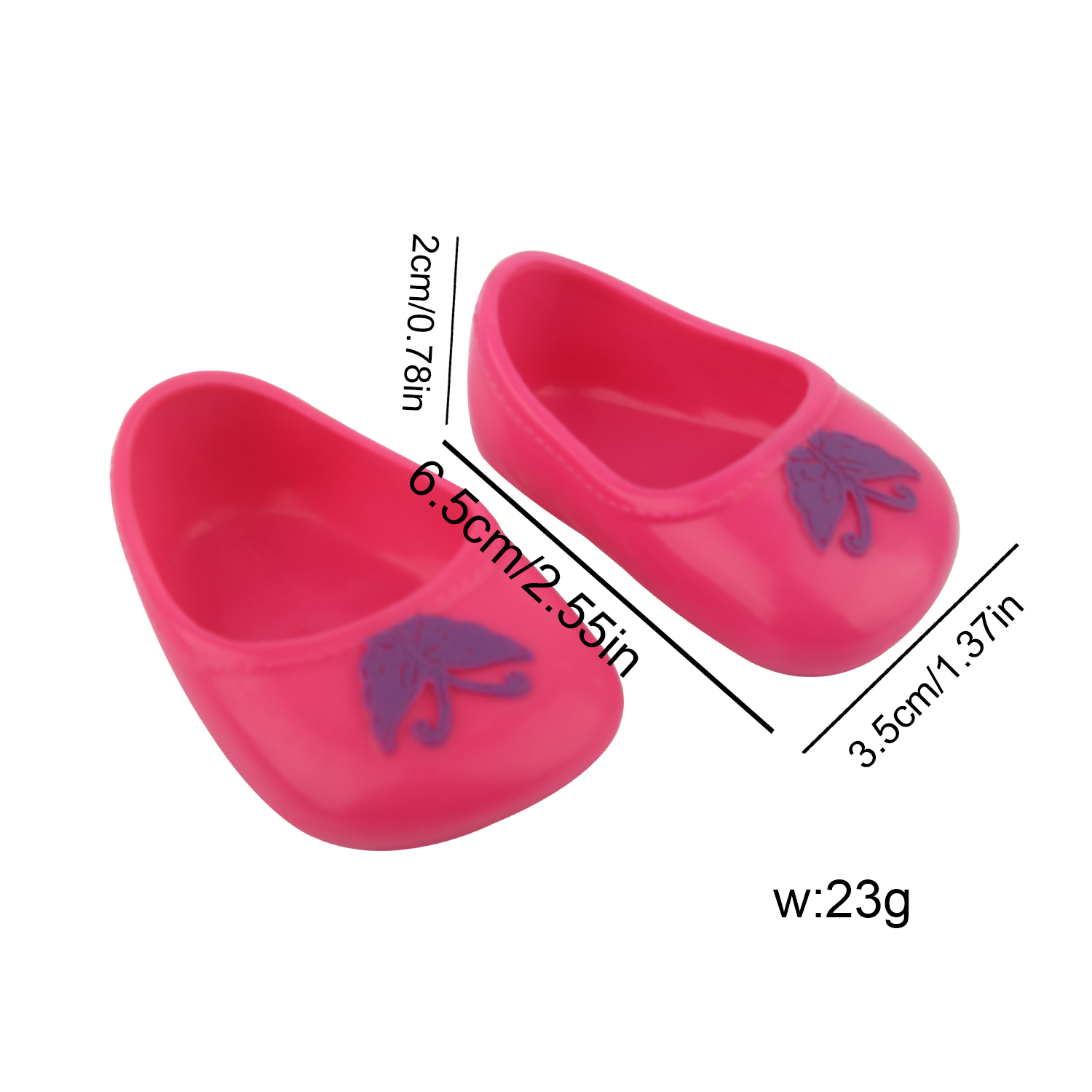 18 inch doll shoes 6cm pink butterly -SH-0168插图4