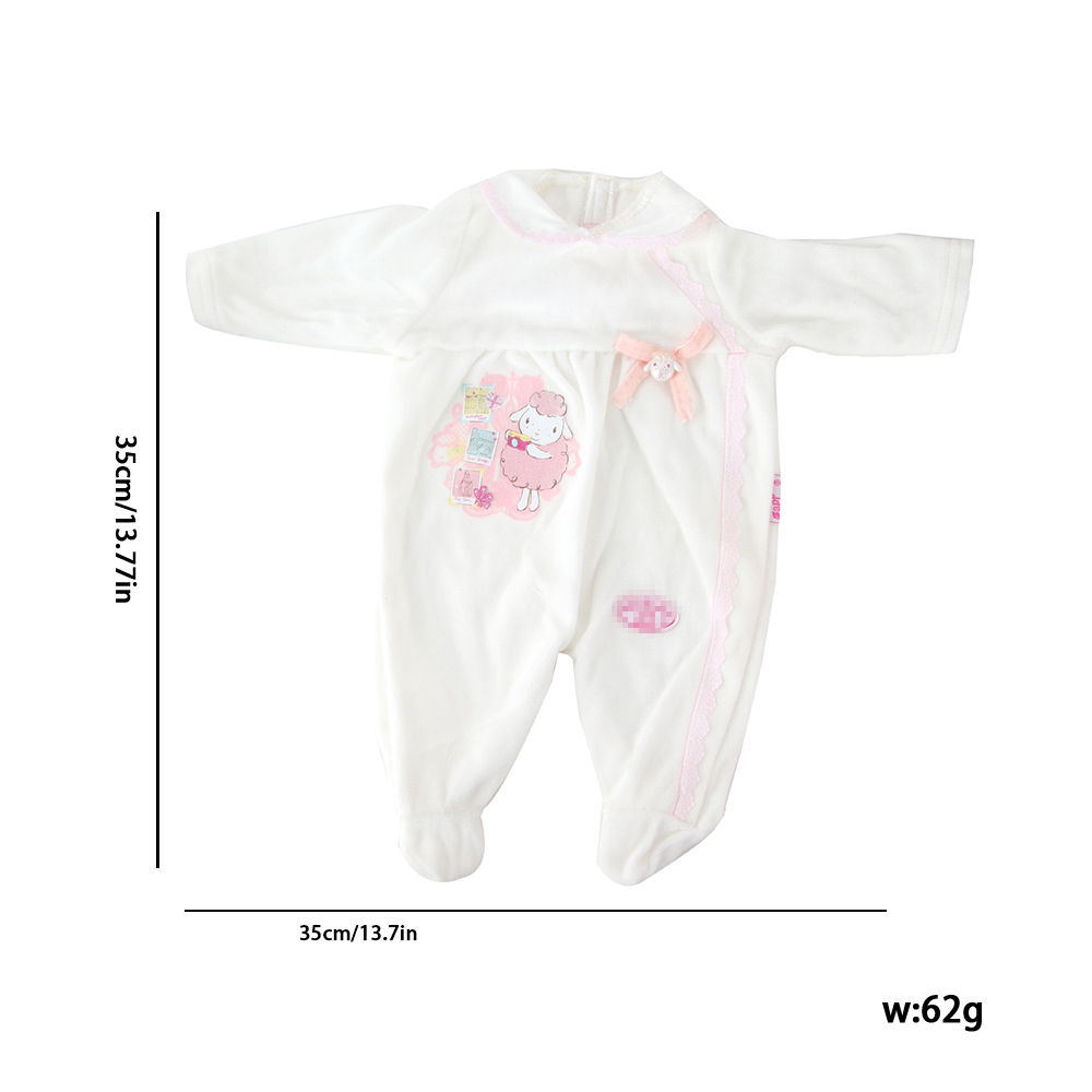 18 inch doll clothes doll lace up white baby clothes-CL-0038插图1