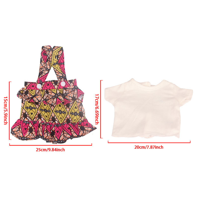 18 inch doll clothes doll yellow and red square floral halter dress-CL-0062-2插图1