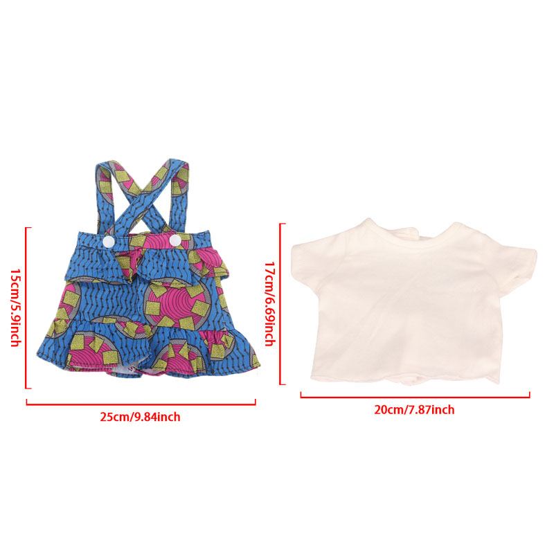 18 inch doll clothes doll dark blue square floral halter dress-CL-0062-4插图1