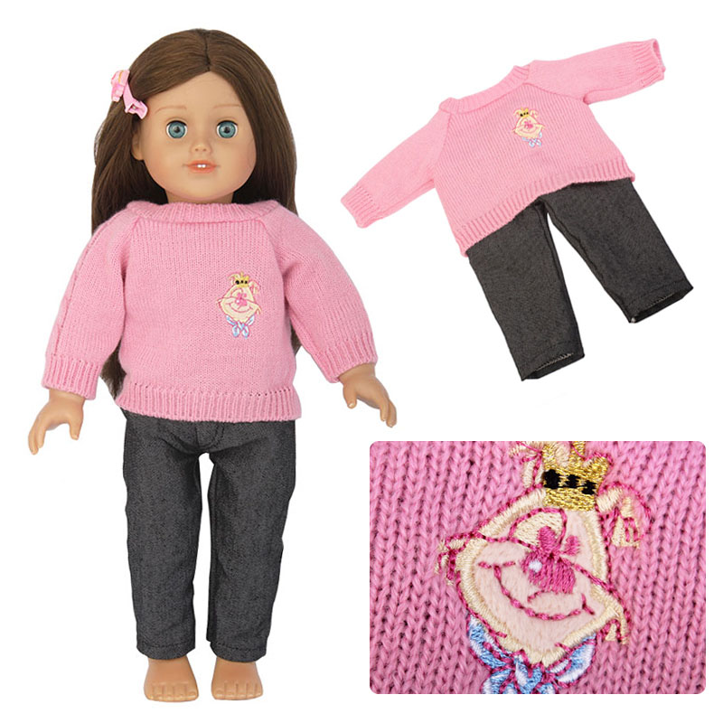 18 inch doll clothes doll sweater and jeans set-CL-0069插图